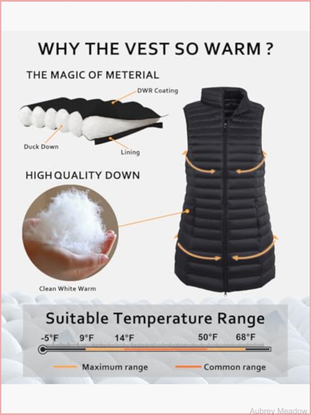 Mid Long Down Vest Lightweight Puffer Vest Coat Jacket Windbreaker - Picture 3 of 7